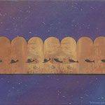 Teoria infinita, 2008 Legno, carta e acrilico su tela, cm. 31x44