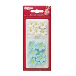 BLISTER DI ZUCCHERO   FIORI AZZURRI E BIANCHI