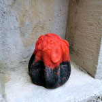 Vase "Corail" H : 16 cm et Ø haut : 3 cm. Pièce unique