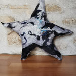 Coussin "Etoile des neiges" 47/40 cm. Pièce unique.