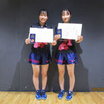 女子ダブルス準優勝　森 美優・遠藤 晴香（高知工科大学）