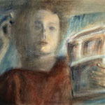 reading girl, oil on canvas, 90 x 80