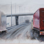 motorway, acrylic on canvas, 80 x 60