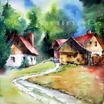 Ort im Wald I (12) / Aquarell 24x30 auf Fabriano