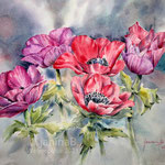 Anemones I 2021 (30) 30x40 / Watercolour by ©janinaB.