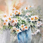 Daisies I 2021 (10) 30x40cm / #Watercolour by ©janinaB. 