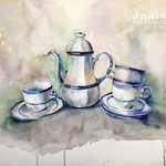 a coffee pot (27) / Watercolour 30x40cm by © janinaB. 2020