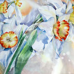 Daffodils I 2021 / 55x75cm / Watercolour by ©janinaB. 