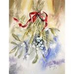 mistletoe I 2021 30x40cm / Watercolour by © janinaB. 