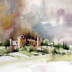 Trequanda Tuscany (24) / Aquarell auf Arches 30x40cm