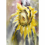 Sunflower I 2022 (T1) 30x40 cm / Watercolour by ©janinaB.