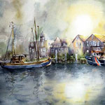 Im Hafen (3) / Aquarell 30x40cm auf Arches