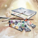 Tools I 2021 30x40cm / Watercolour by © janinaB. 