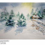 Winterlandschaft I (12) / Aquarell 23x30cm auf Fabriano © janinaB.