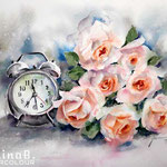 a alarm clock (27) / Watercolour 30x40cm by © janinaB. 2020