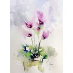 Cyclamen I 2022 (T1) 30x40 / Watercolour by ©janinaB.