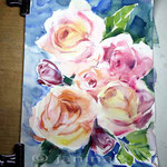 bunte-Rosen (17) / Watercolour 24x34cm