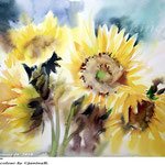 Sunflowers IV 2018 (20) / 30x40cm / Watercolour by ©janinaB.