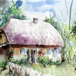 Bauernhaus (3) / Aquarell auf Arches satiniert 20x40cm