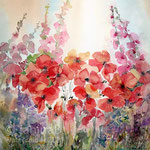Flowery meadow I 2021 (30) 30x40cm / Watercolour by ©janinaB. 