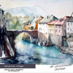 Slovenian village (11) / Watercolour 30x40cm on Arches CP © janinaB. 2016