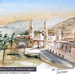 Monastery of St. Anthony-Egypt (O2) / Watercolour 26x20cm  on Arches CP ©janinaB.
