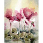 Cyclamen I 2021 (O1) 20x16cm / Watercolour by ©janinaB. 