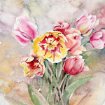 Tulips III 2021 (32) 24x28cm / Watercolour by ©janinaB. 