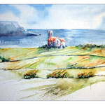 Eine kleine Kirche in Irlands Antrim Coast (2) / Watercolour 30x40cm
