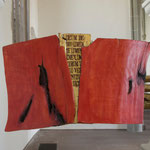 ..und decken alles mit dem mantel der Liebe zu, Holz/ Pigmente ,Blattgold