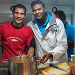 Captain Maher works with Cook Walid - photo: Yvonne & Serge Zinder