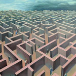 Labyrinth, Ölfarbe a. LW, 100x 80cm