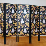 Paravent (Back)  Chamäleon oder Les Ménines, Stoffdruck, Holzrahmen, 156 x 240 cm