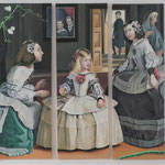 Das Chamäleon oder Les Ménines, Ölfarbe a. LW 5- teilig, je 40 x 120 cm