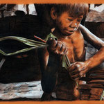 1426  P 2067  Kohlejunge Christian, Farbstift und Kohle, Neusäß und Gersthofen, 23. und 24.7.2014 