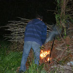 making a bonfire