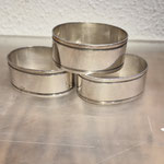 3er Set ovale, schlichte Serviettenringe 830er Silber Schweden GAB 3 Kronenpunze