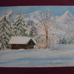 Nr 5, Winterlandschaft, Öl, 30 * 40 cm