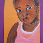 Nr 11, African girl, crayon, 19.5 * 29.5 cm