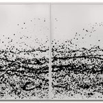 Oussema Troudi et D.V.S.C. Furer, Points-lumière, acrylique et acrylique UV sur toile, 100x260cm, 2012.