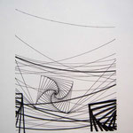 Oussema Troudi, les répétitions 1, encre sur papier, 30x21cm, 2008.