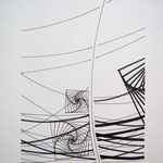 Oussema Troudi, les répétitions 2, encre sur papier, 30x21cm, 2008.