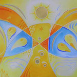 548 Sonniges Wesen, Öl/Acryl auf LW, 2018, 100 x 50 cm, verkauft
