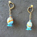 Boucle d'oreille  "pavot"