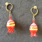 Boucle d'oreille  "pavot"