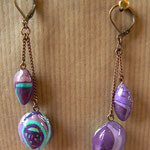 Boucle d'oreille "noyau d'abricot"