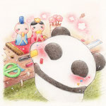 2024.3 「あなたと雛祭りを楽しむぽてぱんだ」Gift展出品作品