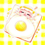 2020.6 「たまごちゃんミニ原画」食べる•食べる•食べる展出品作品