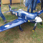 Sea-Fury mit Getriebe und tollen Klang, nach Motorabsteller Bruchlandung im Getreidefeld, Fahrwerk und Fläche defekt 