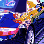 PORSCHE SPIEGELUNG III 2014 - Acryl auf Leinwand - 1,6m x 1,6m